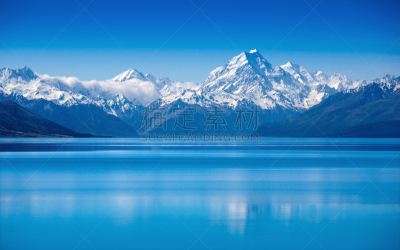 新西兰,湖,山,新西兰南岛,南地大区,雪,自然,宁静,国家公园,水平画幅