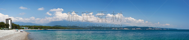 阿波卡次共和国,水,度假胜地,水平画幅,山,夏天,户外,海滩,热带气候,宁静