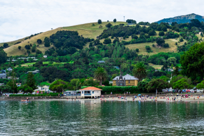 地形,湖,绿山国家森林公园,自然美,活力,帆,游艇,海港,akaroa,基督城