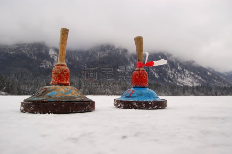 冰上掷石运动,珠针,两个物体,男子冰壶,女子冰壶,lake hintersee,女人,寒冷,团体性运动,水平画幅