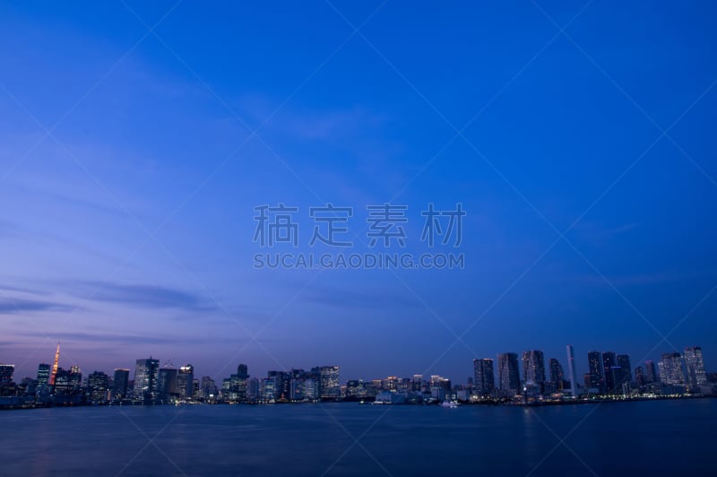 东京,台场,城市,办公室,天空,美,水平画幅,早晨,旅行者,日本人