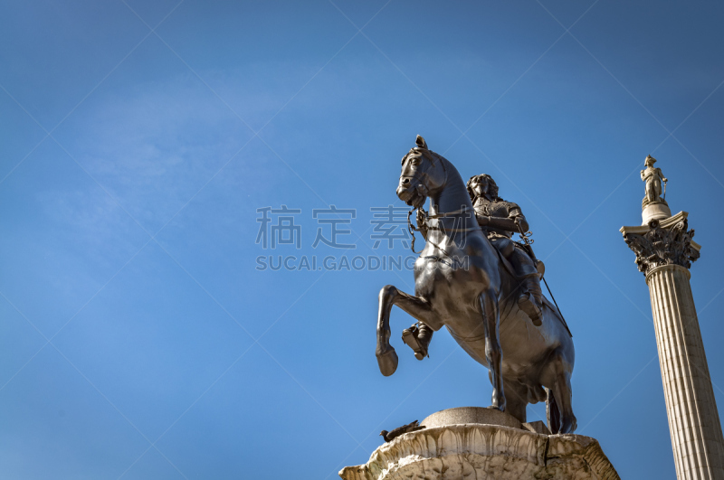 查林克罗斯大街,马,statue of charles i,伦敦,白厅,怀特霍尔市,骑士,特拉法加广场,职业赛马骑师,西敏斯特城