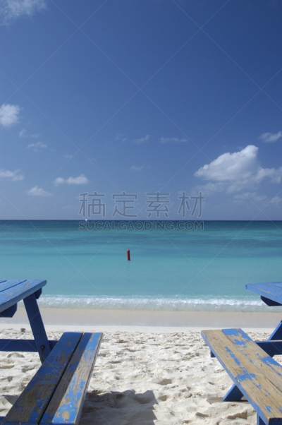海滩,加勒比海地区,野餐,垂直画幅,桌子,沙子,无人,蓝色,西印度群岛,户外
