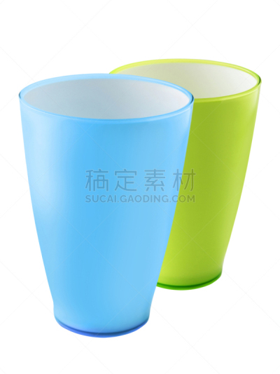 塑胶,马克杯,白色背景,分离着色,两个物体,饮料,茶,贺卡,空的,一个物体
