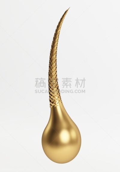 三维图形,毛囊,黄金,垂直画幅,乳突,绘画插图,科学,真皮层,化妆用品,皮脂腺