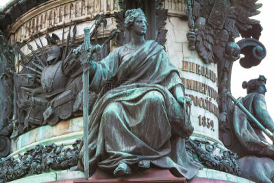 尼古拉一世,寓言画,圣彼得堡,剑,纪念碑,女人,水平画幅,建筑,俄罗斯,成年的