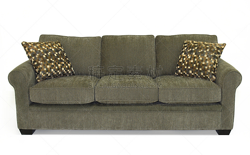 沙发,家具,一个物体,背景分离,舒服,灰色,软垫,简单,现代,软垫家具