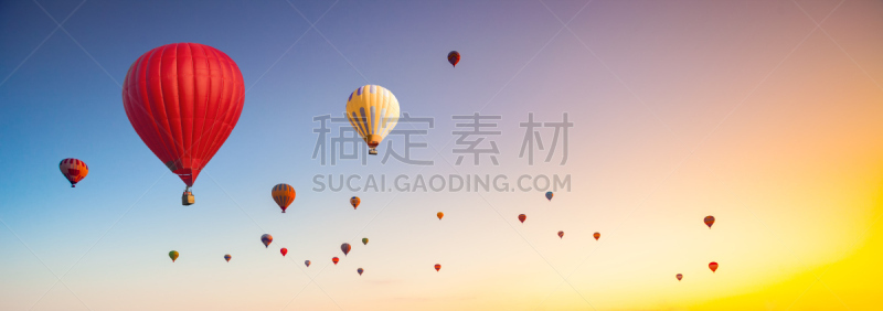 热气球,气球节,日落时分,航空器拍摄视角,充气筏,仙女,两翼昆虫,童话故事,全景,蒸汽