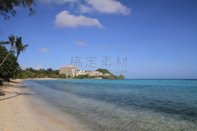 海滩,关岛,杜梦湾,度假胜地,休闲活动,水平画幅,无人,夏天,户外,马里亚纳群岛