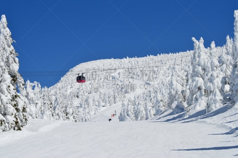 滑雪场,山形县,水平画幅,无人,东北片区,日本,户外,佐阿山脉,摄影