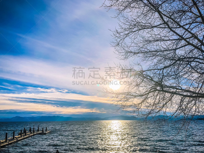 太浩湖,在上面,水,天空,美国西部,沙子,雪,夏天,湖,清水湾