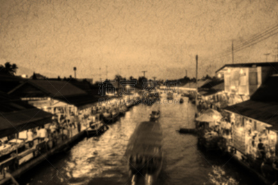 水上市场,夜生活,当能沙朵水上市场,水平画幅,夜晚,运河,户外,泰国,河流,乐趣