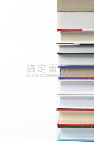 书,成一排,白色背景,顺序,右翼的,书脊,短马鞭,平装书,小酒杯,精装书