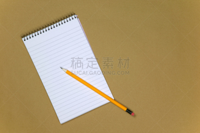 空白的,笔记本,铅笔,留言板,螺旋记事本,留白,水平画幅,无人,写字器具,白色