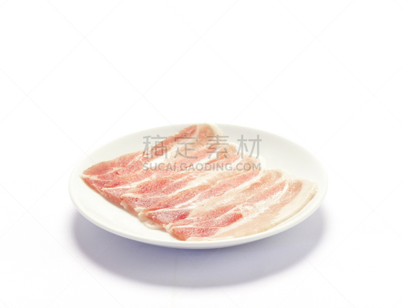 盘子,切片食物,猪肉,白色,涮涮锅,格子烤肉,水平画幅,无人,膳食,特写