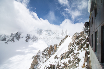 米迪正午峰,地形,霞慕尼,勃朗峰,天文台,冰柱,广角,冰河,极端地形,天空