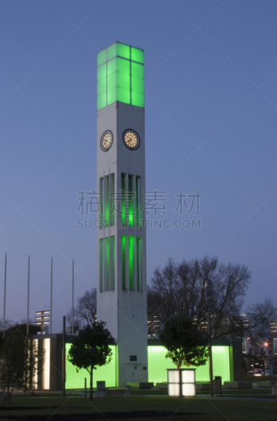 北帕默斯顿,钟塔,旺格努伊,垂直画幅,公园,人,新西兰北岛,户外,城市,钟