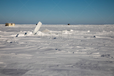 伍兹湖,冰,明尼苏达,奇异的,自然美,天空,水平画幅,提举,雪,无人