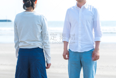 伴侣,海滩,爱人海滩,夏季系列,水平画幅,情绪压力,夏天,户外,仅成年人,成年的