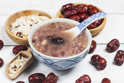 白米粥,数字8,粥,传统,百宝箱,新的,坚果,荷花,水平画幅,无人