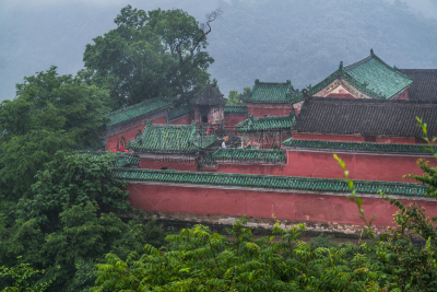 武当山,武术,河南省,道教,台阶,灵性,水平画幅,山,大门,云景
