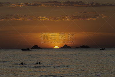 自然,黄色,彩色背景,曙暮光,阿波阿杜尔海滩,橙色,图像,海洋,休达,无人