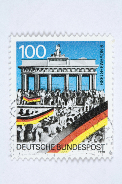 柏林墙,橡皮章,邮件,德国,fall of the berlin wall,勃兰登堡大门,东德,航空邮件,无人,白色背景