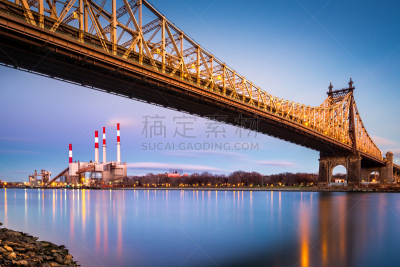 皇后大桥,车站,水,天空,能源,夜晚,曙暮光,美洲,都市风景,建筑业