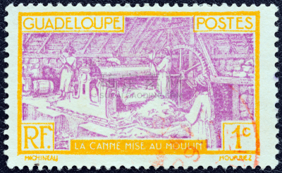 1928,炼糖厂,瓜德罗普岛,水平画幅,古老的,制造机器,工厂,美洲,特写