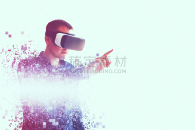 未来,眼镜,现代,技术,像素化,人,坏掉的,概念,男人,网络空间