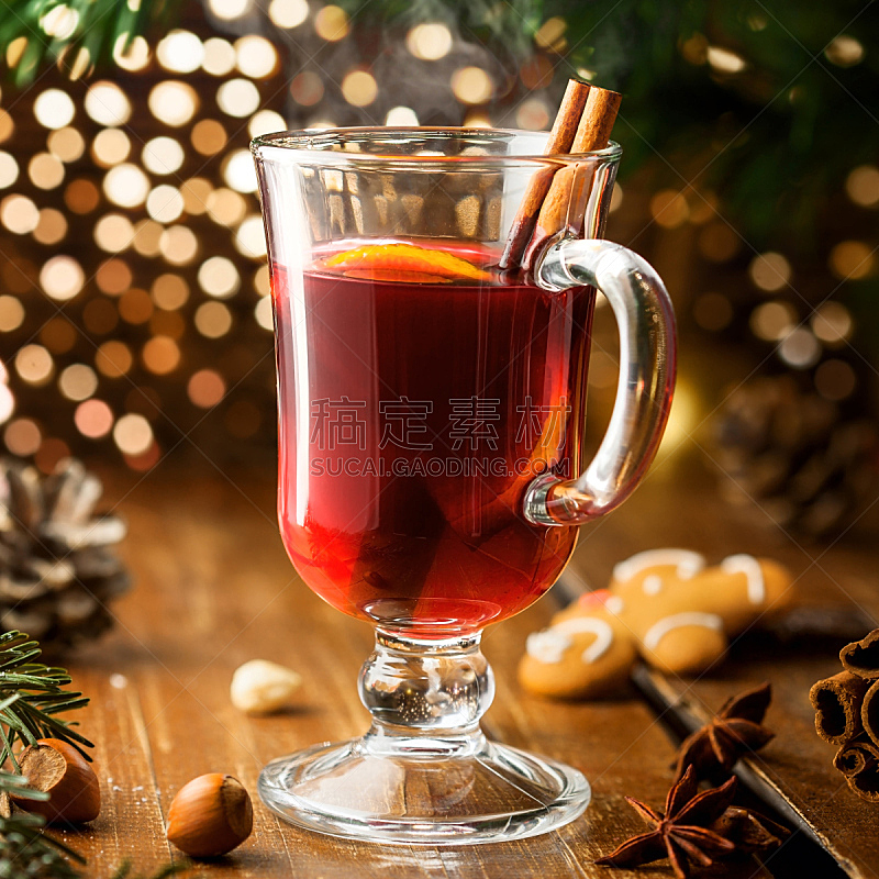 热,热甜红酒,葡萄酒,无人,玻璃,圣诞树,含酒精饮料,茴芹,饮料
