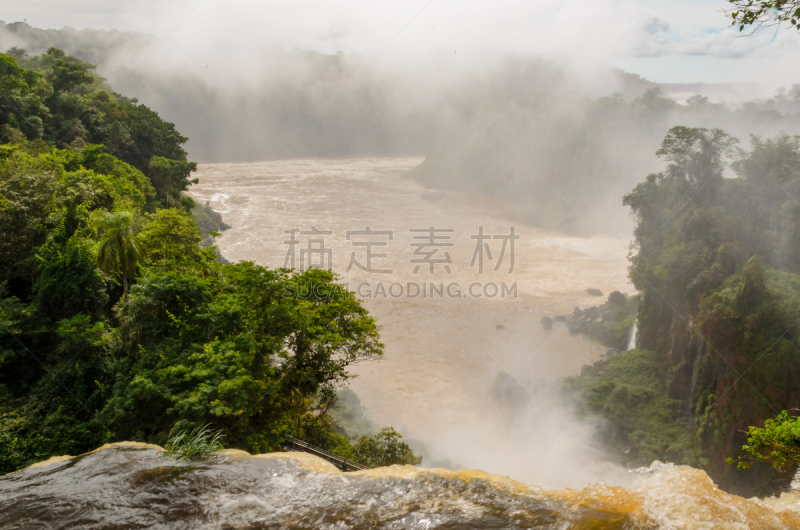 伊瓜苏瀑布,阿根廷,河流,瀑布,自然,水,看风景,部分,树,环绕