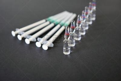 小瓶,注射器,黑色背景,选择对焦,脊髓灰质炎,肝炎,药物过量,胰岛素,血清样品,艾滋病