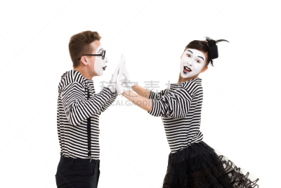 条纹,哑剧,衬衫,舞台妆,戏剧表演,背景分离,面具,肖像,异性恋,女人