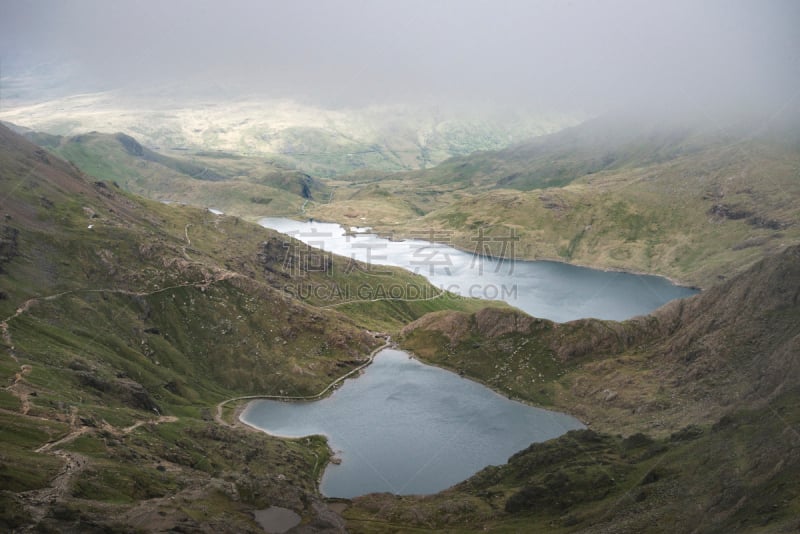 格莱德佛,水平画幅,斯诺登峰,雾,背景,莱因半岛,天空,史诺顿山,云,地质学