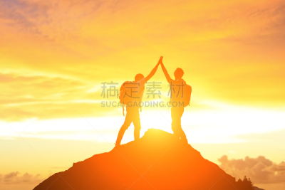 山,两个人,男人,体育团队,徒步旅行,背包族,仅男人,旅途,球门,团队