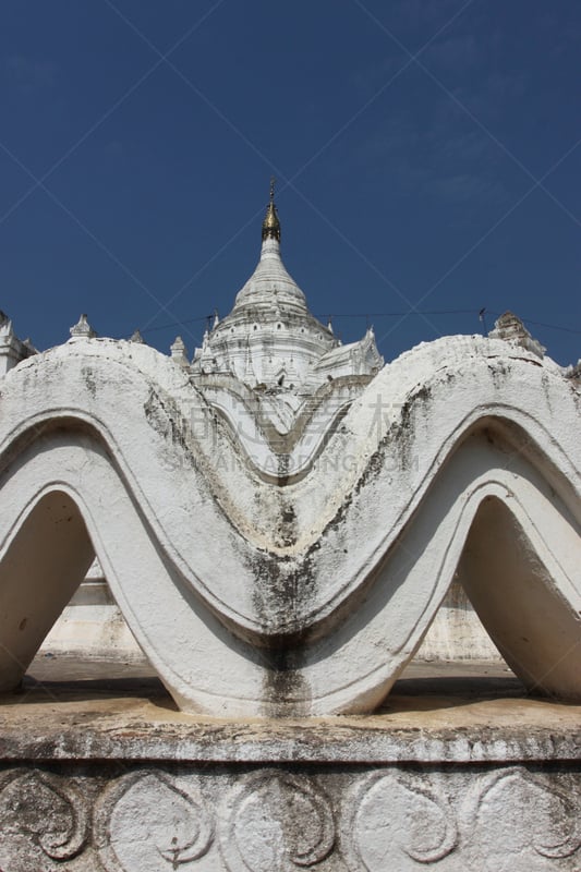 欣毕梅佛塔,缅甸,敏贡,寺庙,曼德勒,小乘佛教,垂直画幅,旅游目的地,建筑,无人