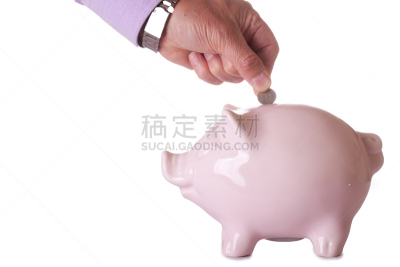 小猪扑满,储蓄,水平画幅,金融,手,男性,部分,容器,彩色图片