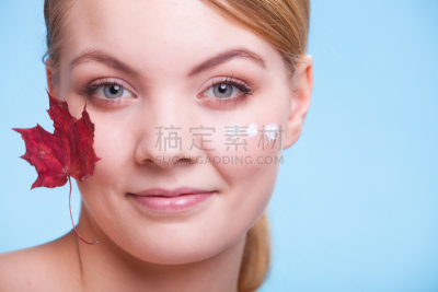 人的脸部,青年女人,秋分,女孩,青少年,水平画幅,纯净,健康,干的,化妆用品