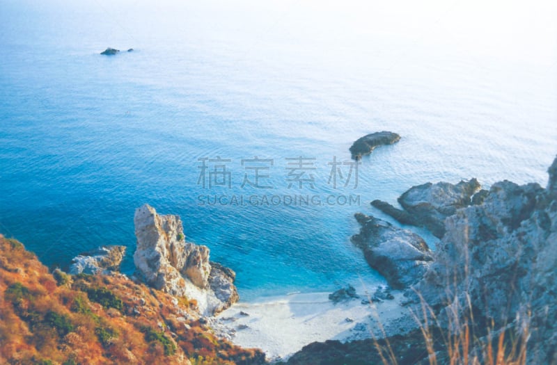 意大利,看风景,濒危物种,地中海游泳锦标赛,礁石,水平画幅,无人,2015年,岛,海洋