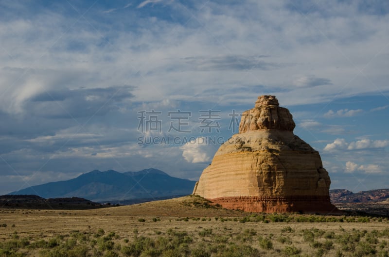 犹他,岩石,天空,松树,美国,水平画幅,绿色,橙色,地形