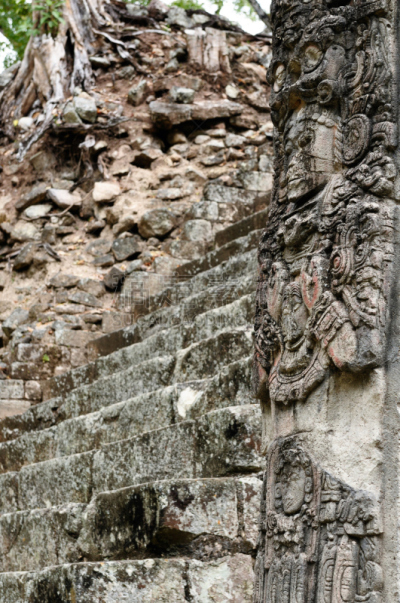 科藩,洪都拉斯,玛雅文明,建筑石碑,阿兹特克文明,垂直画幅,古代文明,旅行者,石材