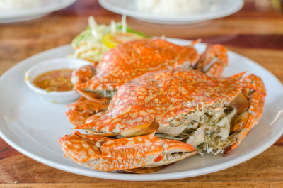 螃蟹,小溪,餐具,煮食,水平画幅,巨大的,生食,膳食,海产,动物身体部位