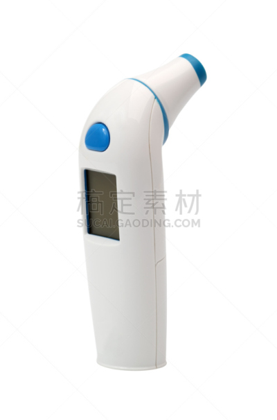 温度计,人的耳朵,数字化显示,传感器,垂直画幅,温度,计量器,白色背景,健康保健