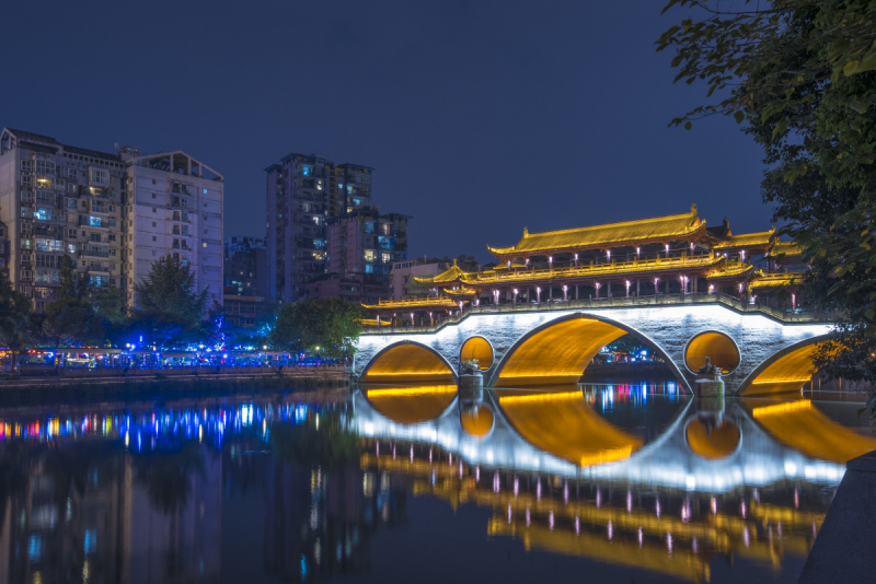 夜晚,安顺,桥,成都,水平画幅,旅行者,户外,方向,都市风景,著名景点预览效果