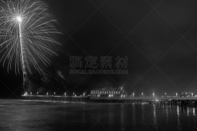 放焰火,代顿海滩,佛罗里达,新年前夕,美,城镇景观,公园,新的,度假胜地,水平画幅