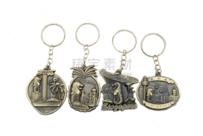 钥匙圈,纪念品,金属,分离着色,标志,白色背景,密匙环的魅力,房间钥匙,个人随身用品,留白