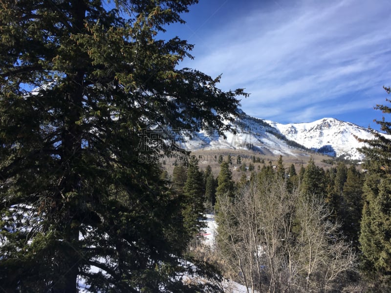 度假胜地,冬天,山,圣丹斯,美,美国西部,休闲活动,水平画幅,雪,户外