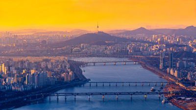 韩国,都市风景,城市天际线,首尔,顶部,商务,照明设备,交通,迅速,现代