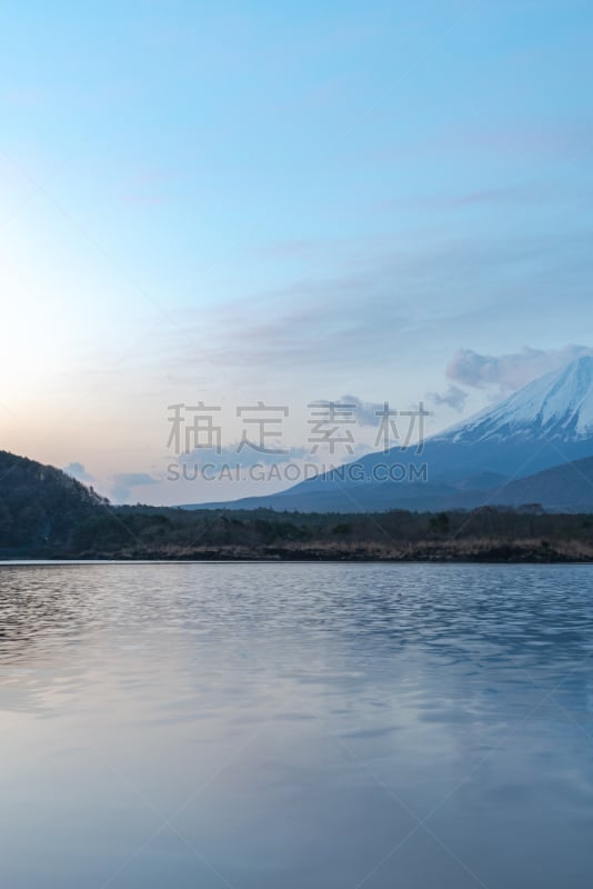 富士山,精进湖,风景,世界遗产,云,雪,障子,著名景点,春天,湖